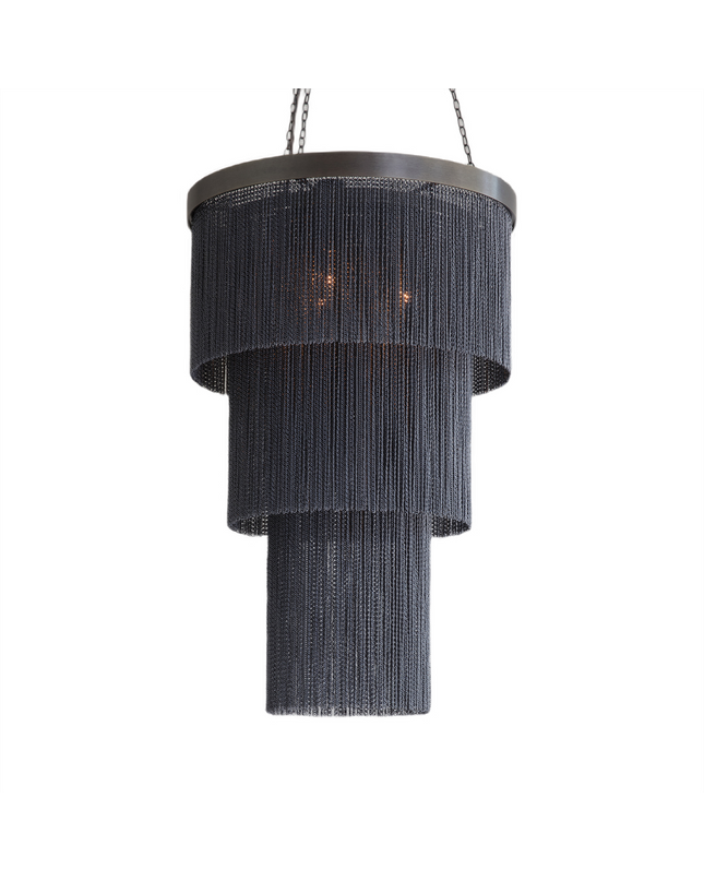 Chandelier CHAINY LONG — aluminum designer chandelier, custom lighting by RODESIGNE