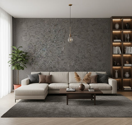 Wall Panel NEW TRAVERTINO D-GREY — decorative acoustic wall panel, sound absorption by RODESIGNE