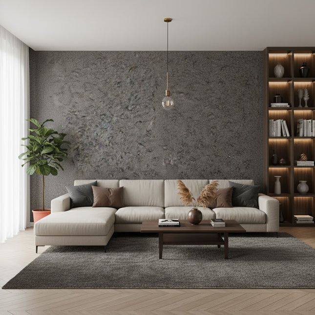 Wall Panel NEW TRAVERTINO D-GREY — decorative acoustic wall panel, sound absorption by RODESIGNE