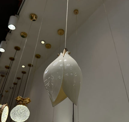Pendant lamp MAGNOLIA FLOWER by Rodesigne — brass modern pendant light, custom designer lighting by RODESIGNE