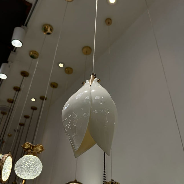 Pendant lamp MAGNOLIA FLOWER by Rodesigne — brass modern pendant light, custom designer lighting by RODESIGNE