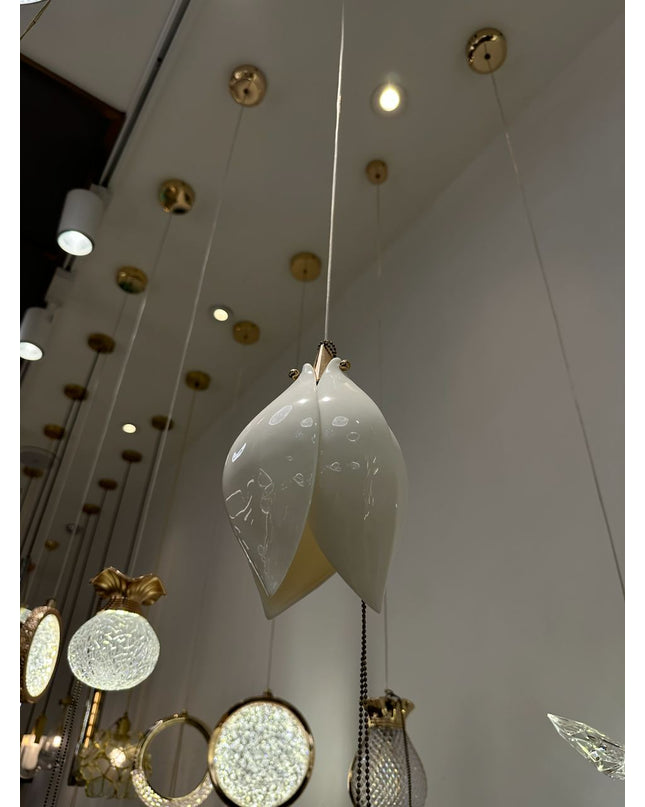 Pendant lamp MAGNOLIA FLOWER by Rodesigne — brass modern pendant light, custom designer lighting by RODESIGNE
