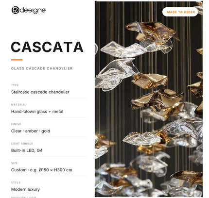 Chandelier CASCATA by Rodesigne — specifications