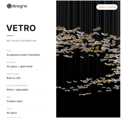 Chandelier VETRO by Rodesigne — specifications