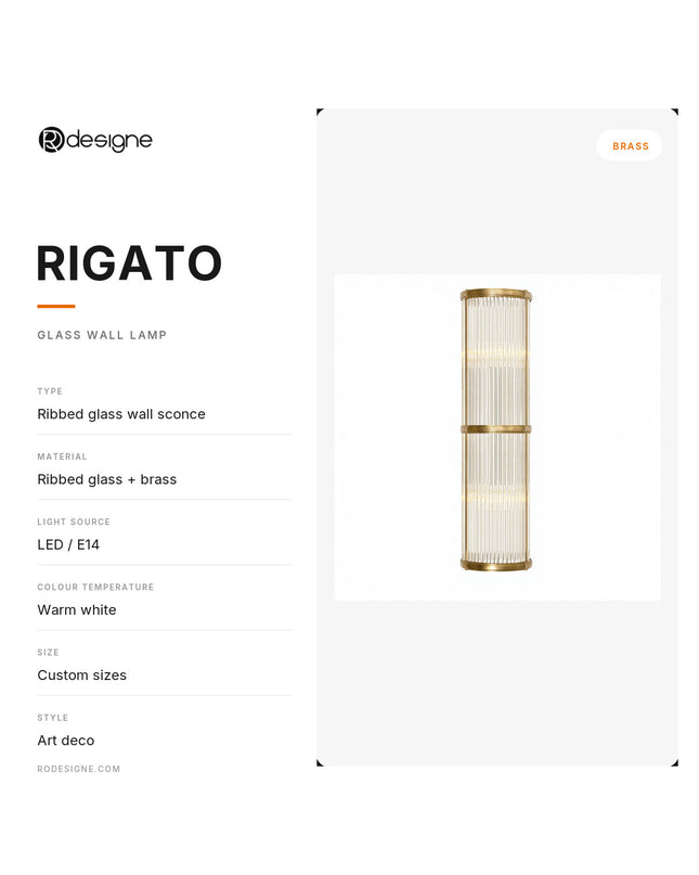 Wall lamp (Sconce) RIGATO by Rodesigne — specifications