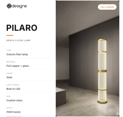 Floor lamp PILARO by Rodesigne — specifications