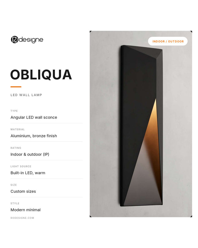 Wall lamp (Sconce) OBLIQUA by Rodesigne — specifications