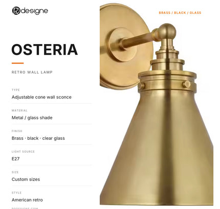 Wall lamp (Sconce) OSTERIA by Rodesigne — specifications