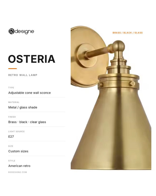 Wall lamp (Sconce) OSTERIA by Rodesigne — specifications