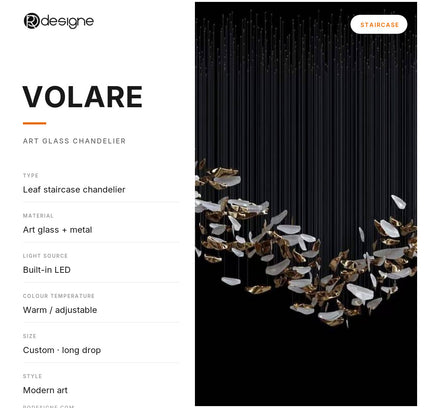 Chandelier VOLARE by Rodesigne — specifications
