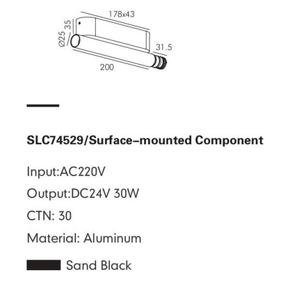 Connector GUBBIO-06 — track lighting accessory, technical lighting by RODESIGNE
