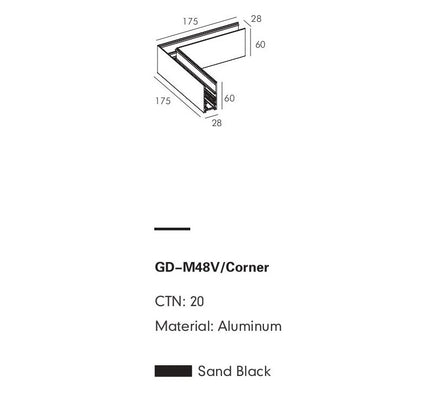Connector Module PRATO-M — track lighting accessory, technical lighting by RODESIGNE