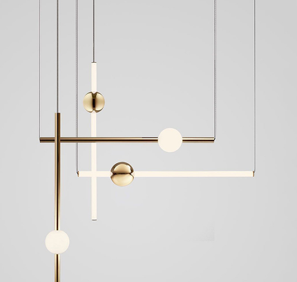 Pendant lamp ORION GLOBE by Rodesigne — brass modern pendant light, custom designer lighting by RODESIGNE