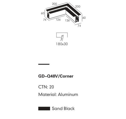 Connector Module PRATO-Q — track lighting accessory, technical lighting by RODESIGNE