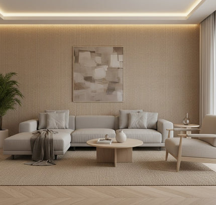 Panel ROUND LINE STONE — decorative acoustic wall panel, sound absorption by RODESIGNE