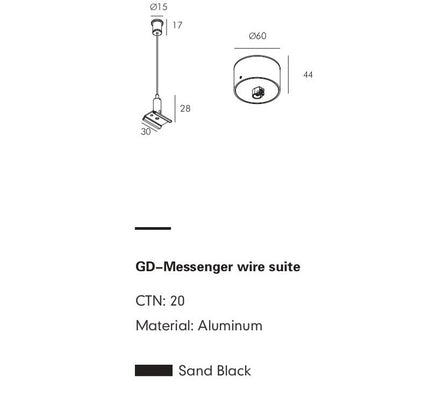 Mounting Bracket PRATO — track lighting accessory, technical lighting by RODESIGNE