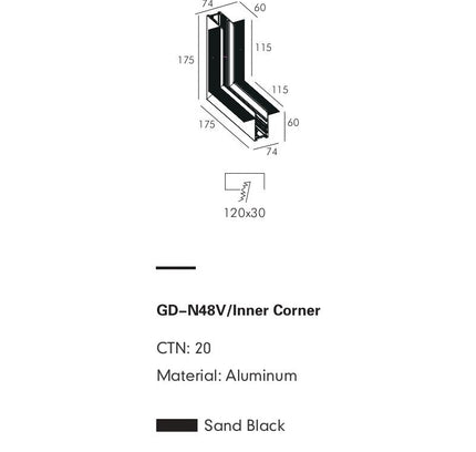 Connector Module PRATO-N — track lighting accessory, technical lighting by RODESIGNE