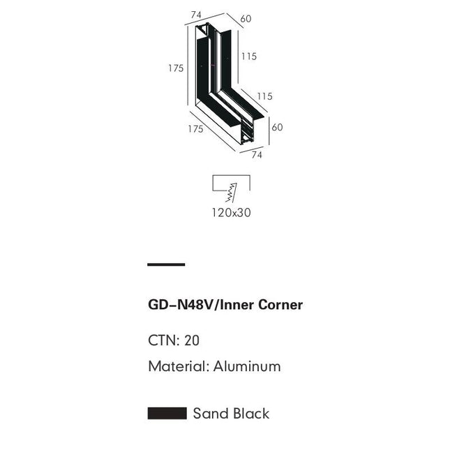 Connector Module PRATO-N — track lighting accessory, technical lighting by RODESIGNE