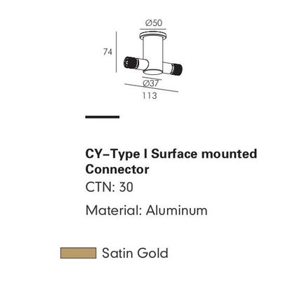Connector CANINO-16 — track lighting accessory, technical lighting by RODESIGNE