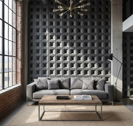 Panel NINE-HOUSE LATTICE — decorative acoustic wall panel, sound absorption by RODESIGNE
