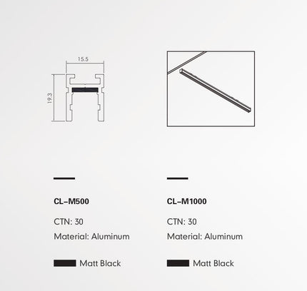 Track Rail FABIO-M — track lighting accessory, technical lighting by RODESIGNE