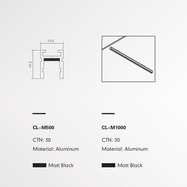 Track Rail FABIO-M — track lighting accessory, technical lighting by RODESIGNE