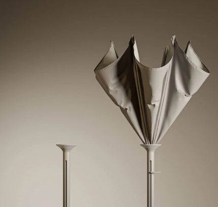 HELIOS parasol closed and open — retracts into pole
