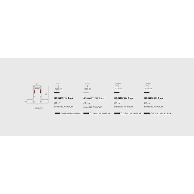 Track Rail PRATO-N — track lighting accessory, technical lighting by RODESIGNE