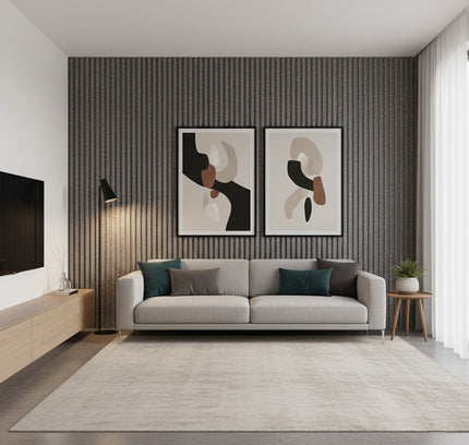 Wall Panel ROUND LINE STONE — decorative acoustic wall panel, sound absorption by RODESIGNE