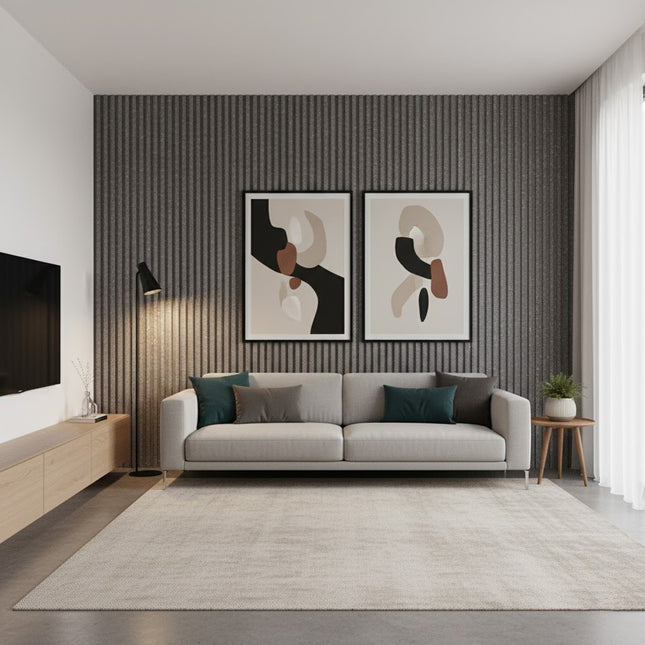 Wall Panel ROUND LINE STONE — decorative acoustic wall panel, sound absorption by RODESIGNE