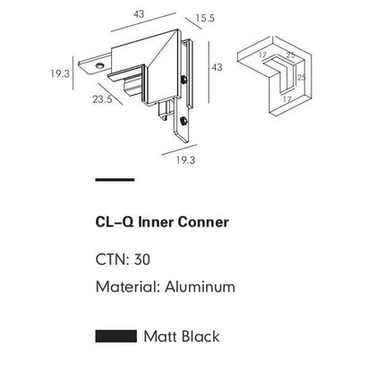Connector Module FABIO-Q — track lighting accessory, technical lighting by RODESIGNE
