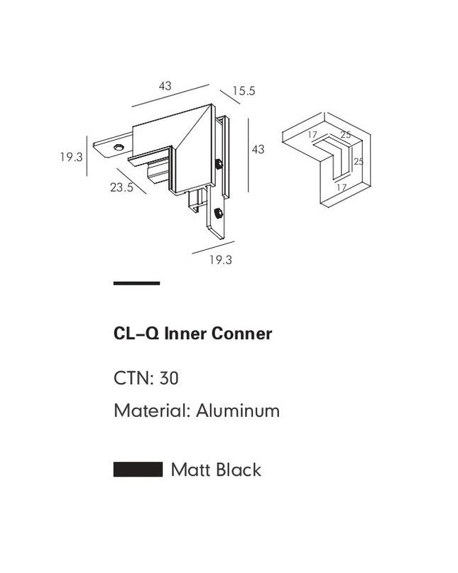 Connector Module FABIO-Q — track lighting accessory, technical lighting by RODESIGNE