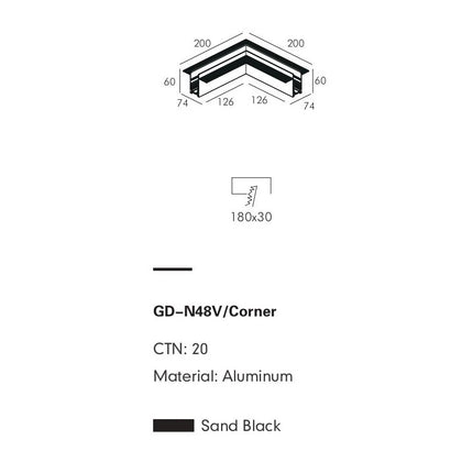Connector Module PRATO-N — track lighting accessory, technical lighting by RODESIGNE