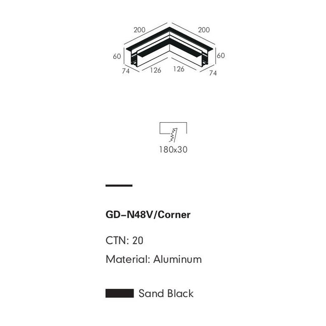 Connector Module PRATO-N — track lighting accessory, technical lighting by RODESIGNE