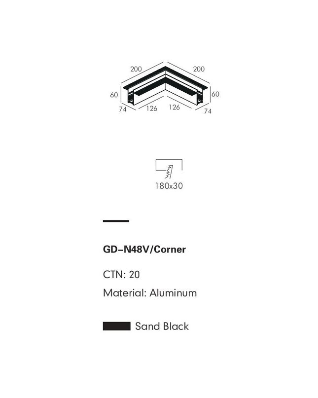 Connector Module PRATO-N — track lighting accessory, technical lighting by RODESIGNE