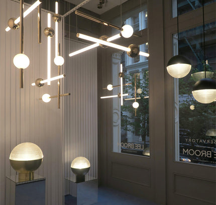 Pendant lamp ORION GLOBE by Rodesigne — brass modern pendant light, custom designer lighting by RODESIGNE