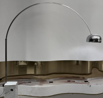Floor Lamp FARO - Chrome Brushed Nickel Carrara marble