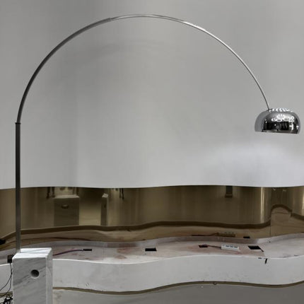 Floor Lamp FARO - Chrome Brushed Nickel Carrara marble