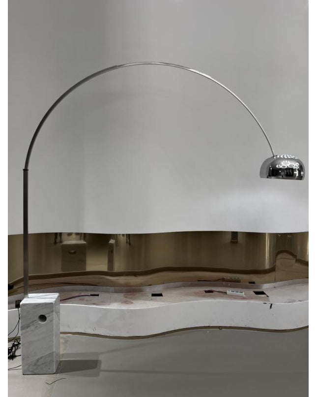 Floor Lamp FARO - Chrome Brushed Nickel Carrara marble