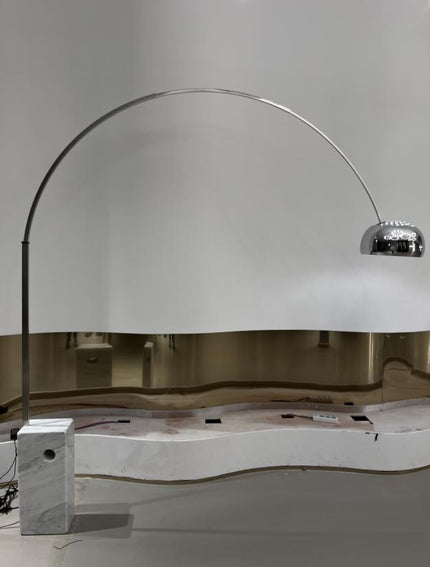 Floor Lamp FARO - Chrome Brushed Nickel Carrara marble