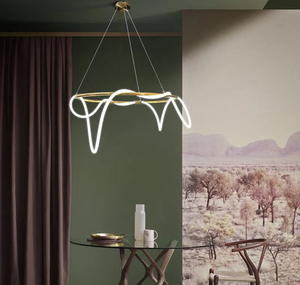 Chandelier TRACER CIRCLE by Rodesige — brass designer chandelier, custom lighting by RODESIGNE