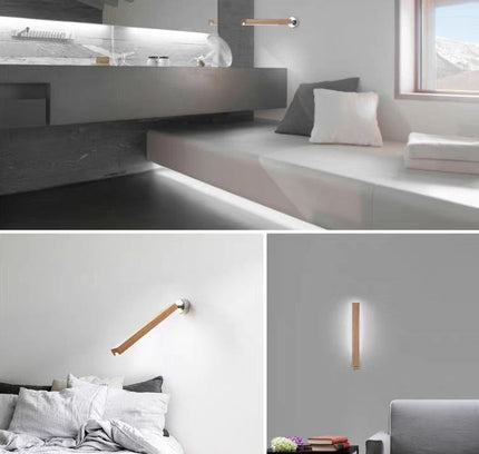 Wall Sconce BASTONE — wood wall sconce lamp, designer lighting by RODESIGNE