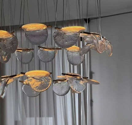 Pendant Light RINGORA — glass modern pendant light, custom designer lighting by RODESIGNE