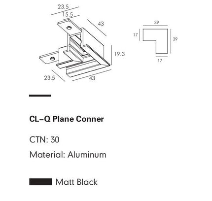 Connector Module FABIO-Q — track lighting accessory, technical lighting by RODESIGNE