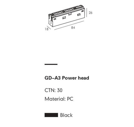 Power Supply PRATO-A3 — track lighting accessory, technical lighting by RODESIGNE
