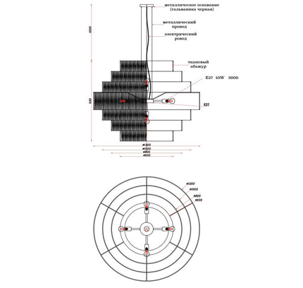 Chandelier MOZ-ONE — designer chandelier, custom lighting by RODESIGNE