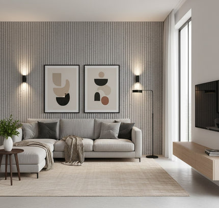 Wall Panel SQUARE LINE STONE — decorative acoustic wall panel, sound absorption by RODESIGNE