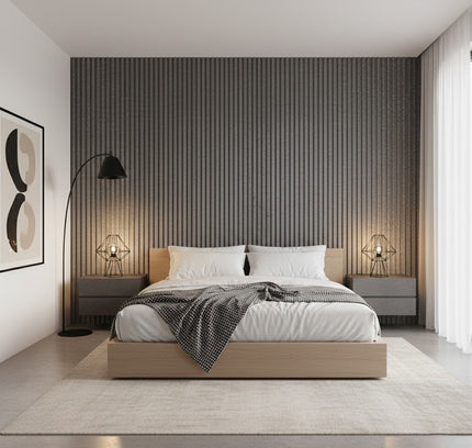 Wall Panel ROUND LINE STONE — decorative acoustic wall panel, sound absorption by RODESIGNE