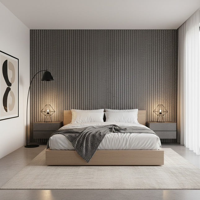 Wall Panel ROUND LINE STONE — decorative acoustic wall panel, sound absorption by RODESIGNE