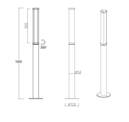 Bollard light M-063 12W by RODESIGNE